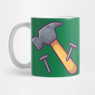 Nails And Hammer Cartoon Mug